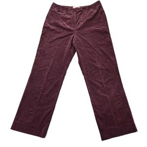 Pendleton Burgundy Corduroy Straight Leg Pants Size 8 High Rise Red Fall Cabin